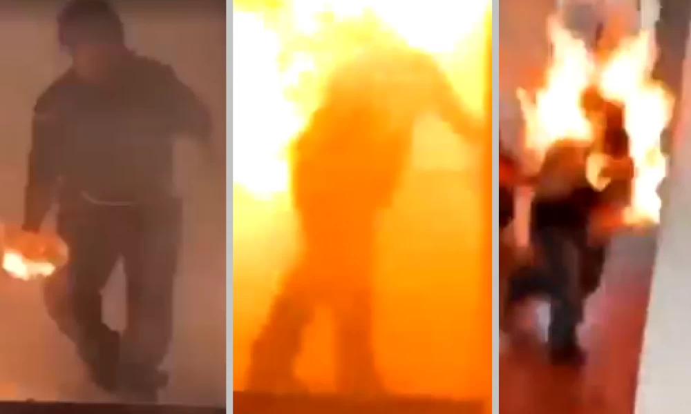 Διαδηλωτής πήγε να βάλει φωτιά σε κτίριο και κάηκε ο ίδιος